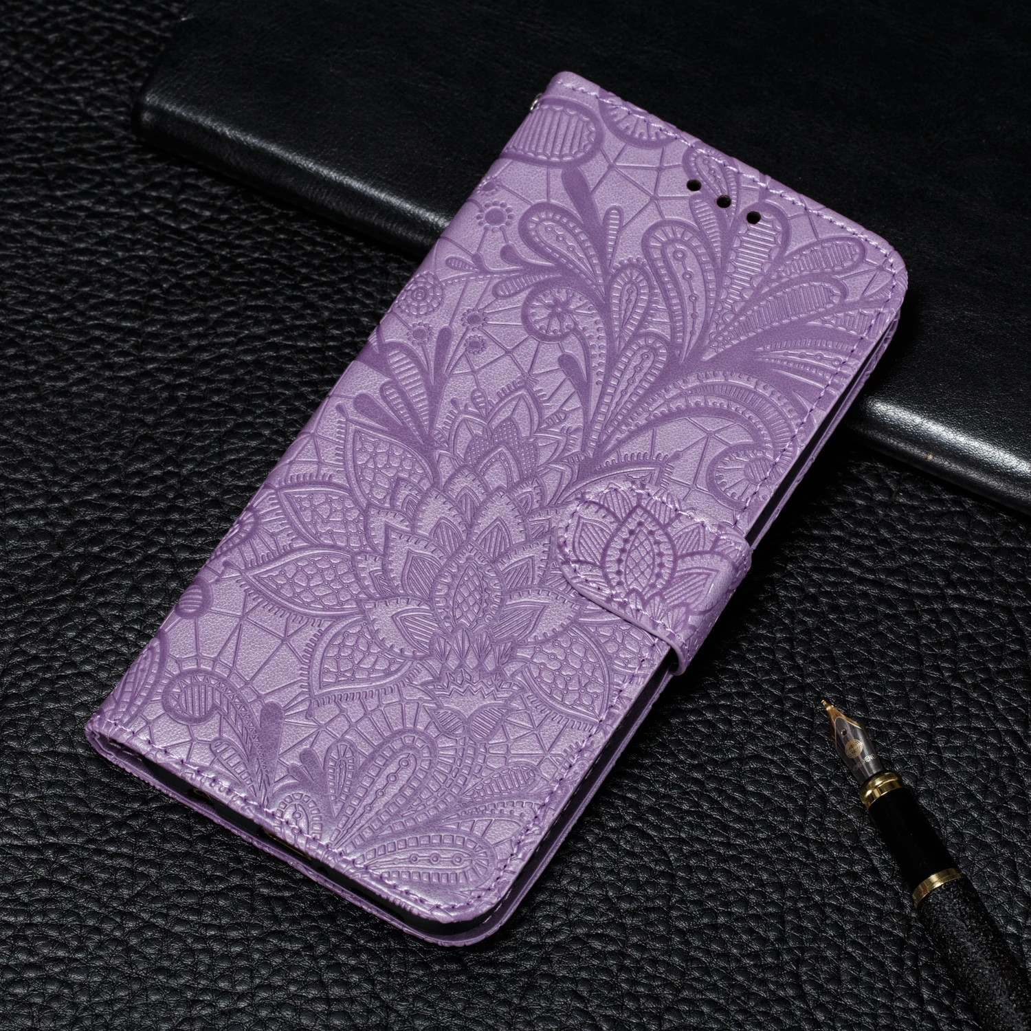 3D Hoa Da Flip Cover Dành Cho Huawei Honor 8S 8A 8C 8X V20 Giao Phối 20 7C 7A Pro 10 p30 Lite Y9 Y6 Y7 2019 Y5 2018 JAT-L29 Ốp Lưng