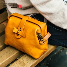 AETOO Doctor Bag handmade cowhide retro casual head cowhide shoulder oblique cross female bag