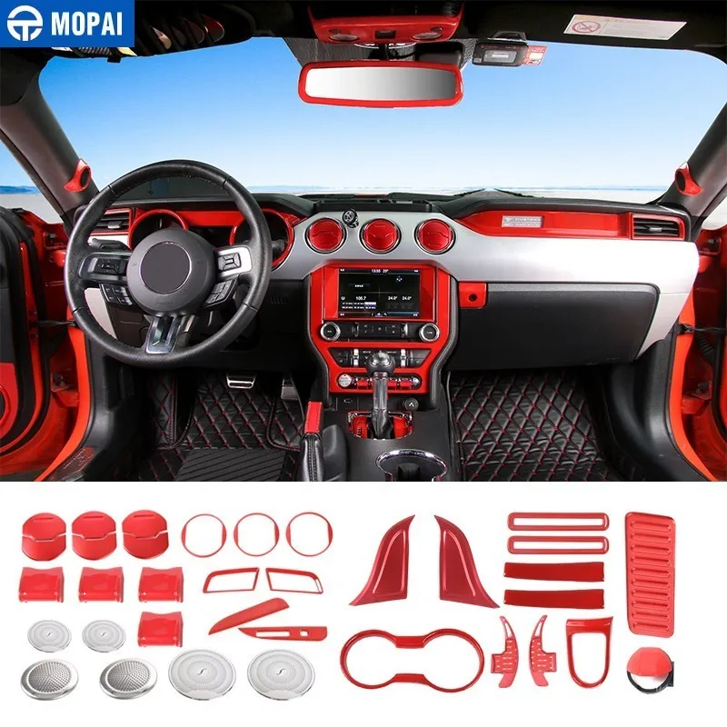 

MOPAI Interior Mouldings for Car Dashboard Interior Decoration Cover Set Kit Trim Sticker for Ford Mustang 2015+ Car Accessories