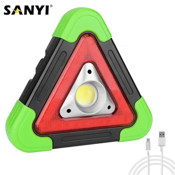 

Dual USB Interface Solar Working Light Portable Spotlight COB LED Flashlight Handheld Solar Lamp Power Bank Emergency Lighting