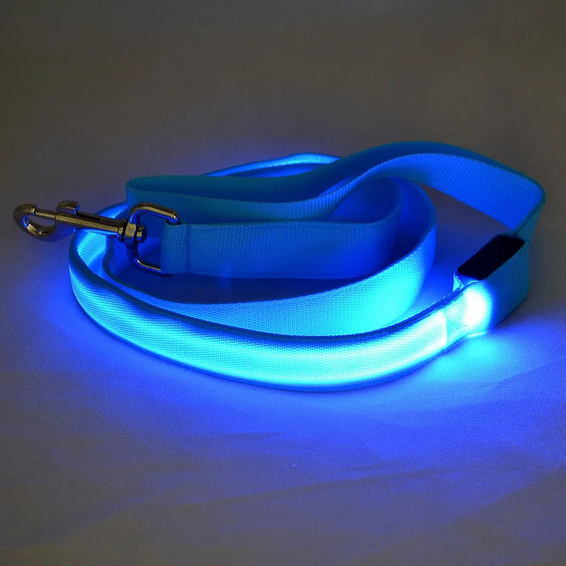 100pcs 120cm Colored Nylon Dog Pet Led Flashing Leash Night Light Up