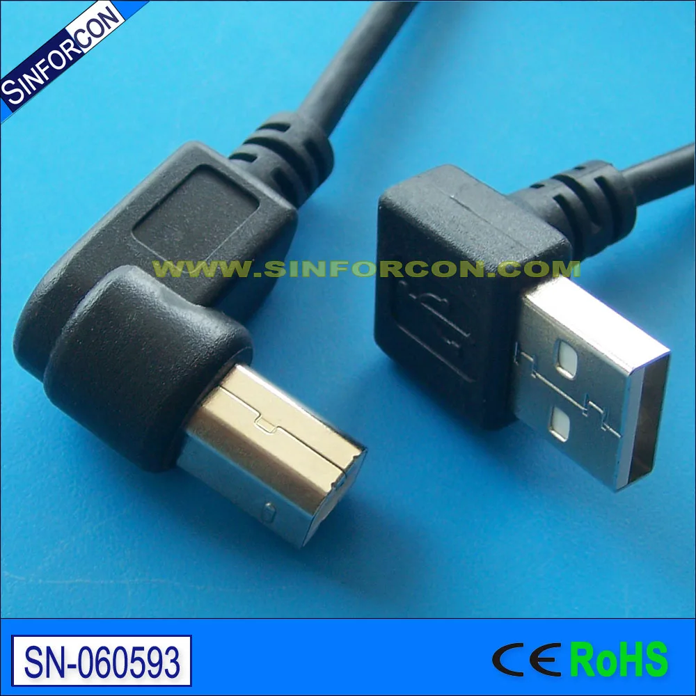 Usb a папа к usb b Угловой l форма USB принтер сканер кабель|usb male|angle usbusb |