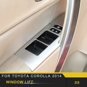 

For Toyota Corolla 2014 Car Styling Door Gate Window Lift Button Switch Panel Trim Frame Sticker Interior Accessories