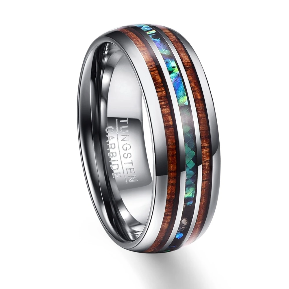 Classic Desgin Wood Grain Polishing Men Rings 100% Tungsten Carbide Wedding Bands Multi-size Ring Men Jewelry Wholesale 2018