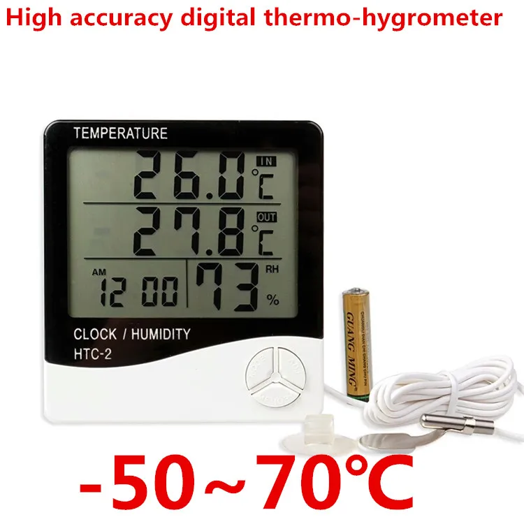 HTC 2 Digital LCD Fahrenheit degree/Celsius Temperature Humidity Meter