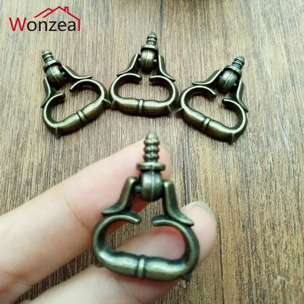 

23*29mm Thread Small Cabinet Drawer Knob Jewellery Box Pulls, Mini wooden cases cartoon box handle