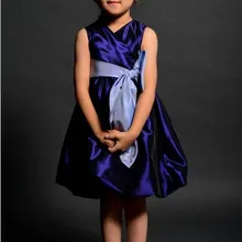 Цветок девочки платья для свадеб королевские синие свадебные платья причастие дети рождество pageant платья для девочек