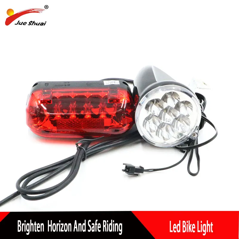 

36V LED Front Head And Rear Bike Light For Electric Bike Bright Head Back Lamp Connect With Cable Controller Ebike Electric Bike