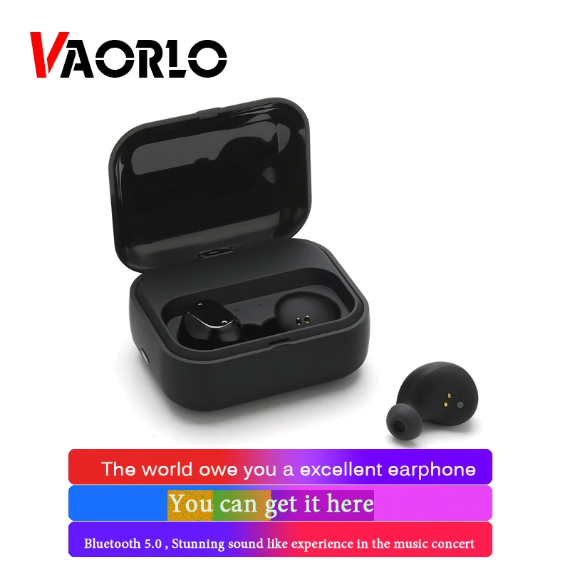 VAORLO 5.0 TWS Bluetooth Earphone Touch Control Mini Sport Wireless Headsets Earbuds HIFI Super Bass Sound With Charging Box | Электроника
