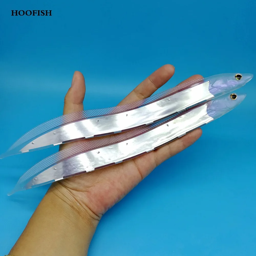 

HOOFISH 2PCS/LOT Big soft fishing lure 20g/27cm Hairtail Knife Blade Fish Boat Artificial Lure Seawater Fishing Bait