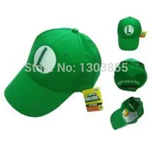 Super Mario Bros Adult Kids Costume Hat Anime Cosplay Red Mario baseball Cap and mesh green L luiqi Animefree shipping