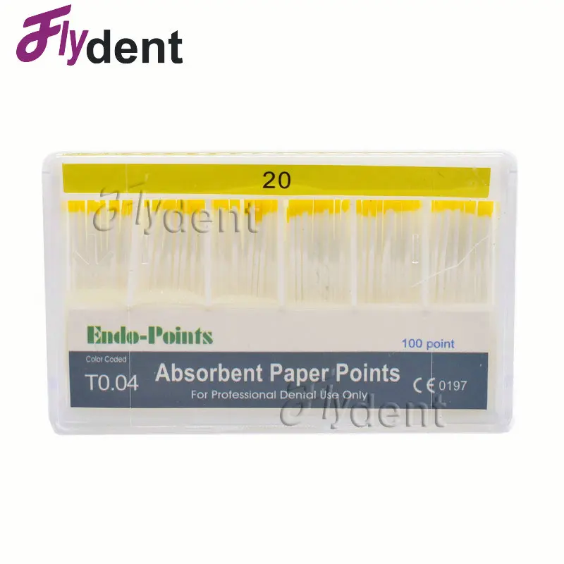 Зубные 0,04 taperAbsorbent бумажные точки 15-40# зубные материалы сильное поглощение чистого хлопка волокна стоматологическое оборудование