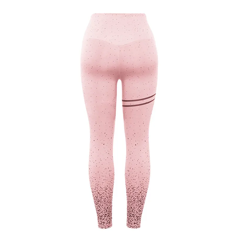 Yoga Pants Women Dots Leggings Fitness Sports Gym Running pink Yoga Pink Athletic Pants Full Length 2019 new #3m11 (3)