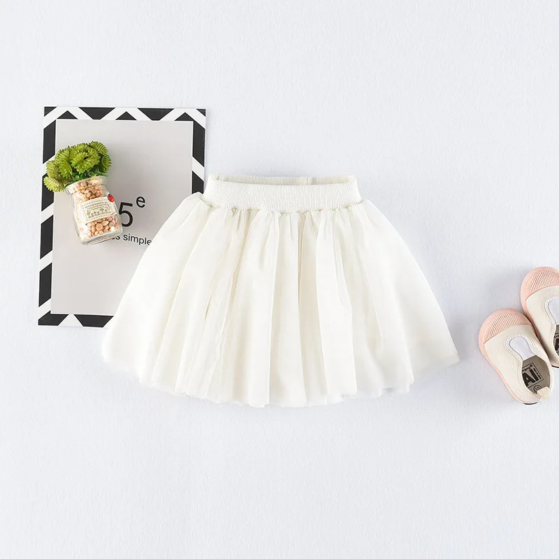 9 цветов, летняя юбка-пачка для маленьких девочек плиссированная юбка-американка из тюля, юбки вечерние юбки принцессы для маленьких детей 1, 2, 3, 4, 5, 6, 7 лет - Цвет: White