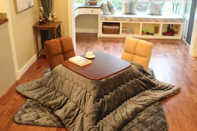 2pcs set FU21 Square Kotatsu Futon Top Bottom Set Comforter For Foot Warmer Wood Table