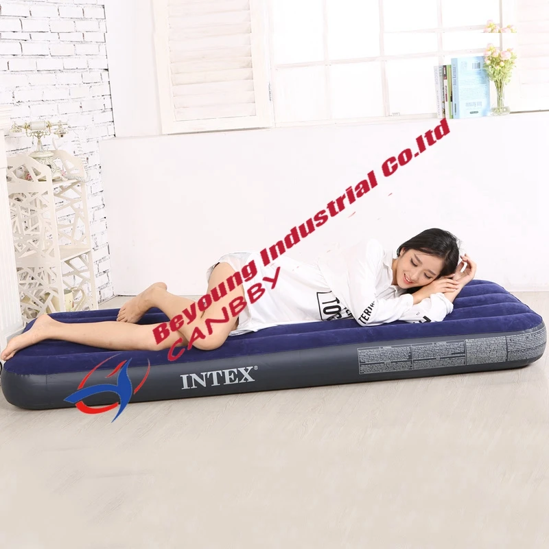 INTEX 68950 Классическая пуховая маленькая надувная односпальная кровать для