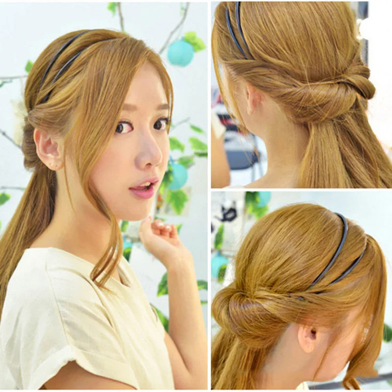 

Adjustable Head Hoop Elastic Hair Clips Women Hair Accessories Double Root Hair Hoop Hairband Styling Tools Female Girl Headband