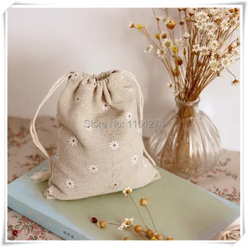 

wholesale 9x12cm 50pcs flower cotton Mini Bags wedding Gift bags Free Shipping