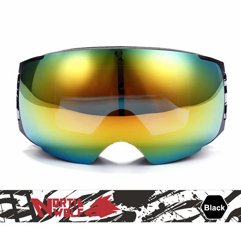 Бренд North Wolf лыжные очки двухслойные UV400 анти туман большая Лыжная маска для