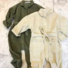 Новые стильные комбинезоны для девочек и мальчиков модные Хлопковые Штаны на осень и весну для детей от 2 до 7 лет PV546