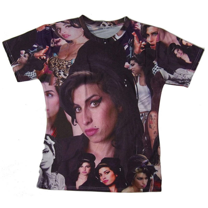 Новая мода для мужчин/женщин футболка звезда Amy Winehouse футболки все печатные 3d