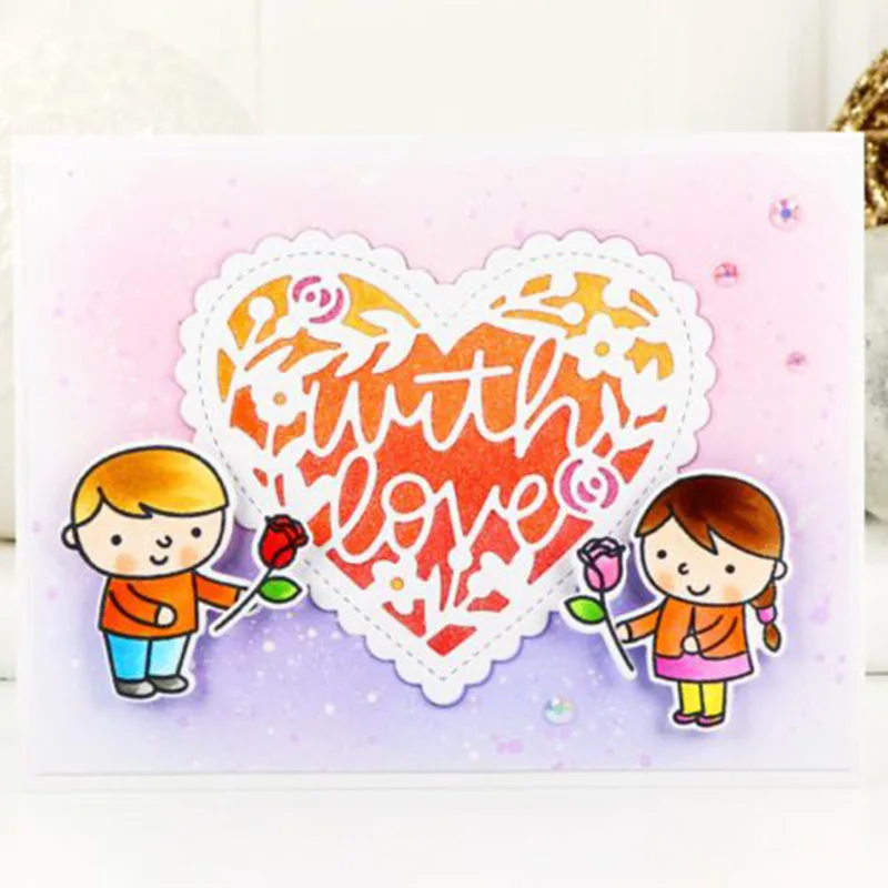 

With Love Hearts Metal Die Cuts Cutting Dies For DIY Scrapbooking Embossing Album Paper Cards Decorative Crafts New 2019 Dies