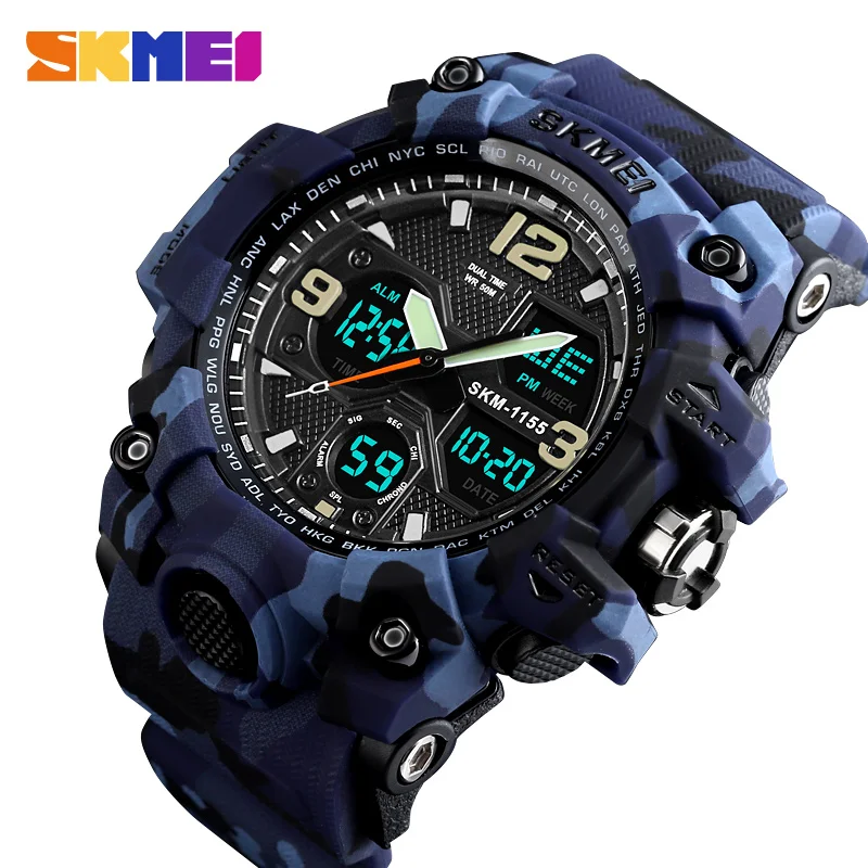 Relógio do Esporte dos Homens de Quartzo Masculino à Prova Skmei Moda Digital Eletrônico Relógio Dwaterproof Água Militar Relógios Pulso Masculino Led