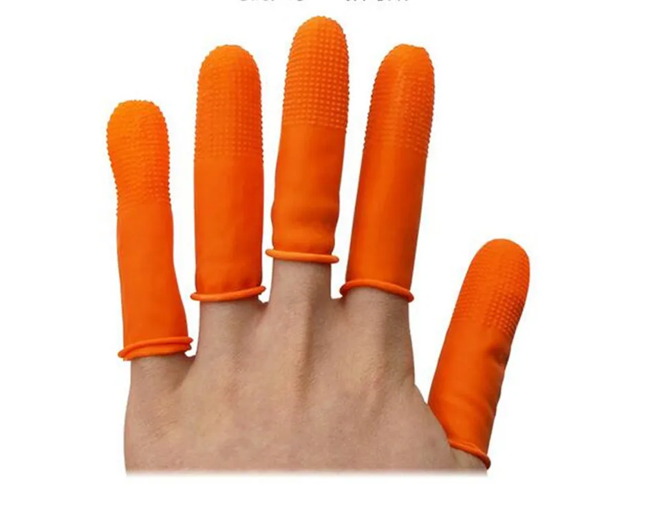 

100PCs ABESO antiskid durable antislip latex oranger finger cots antislip for counting cleaning Electronic finger cots A7216