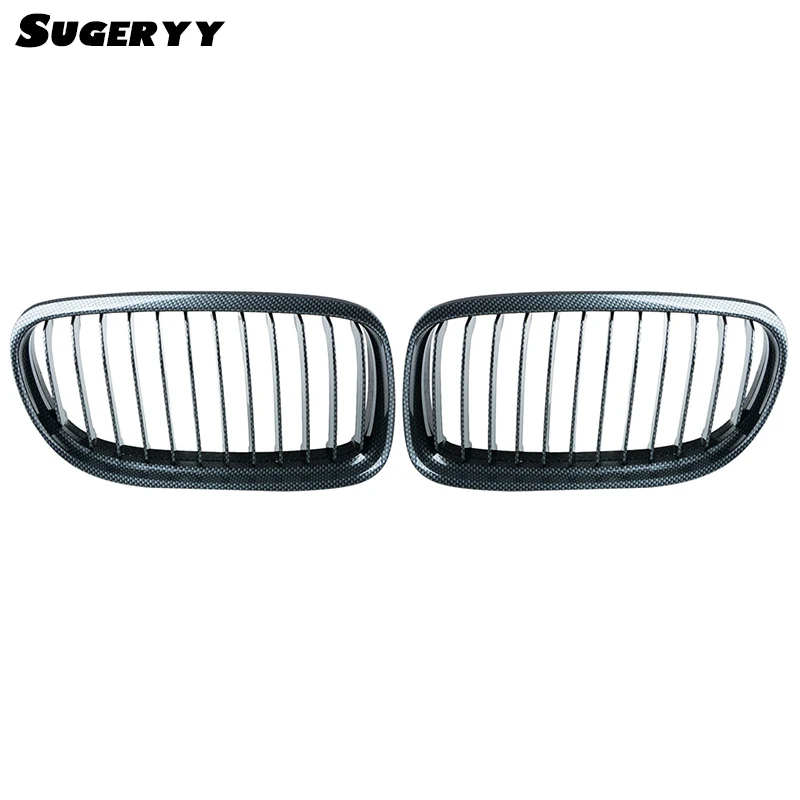 

SUGERYY 1 Pair Car Styling Grill Carbon Fiber Black Car Front Center Grille Racing Grilles For BMW 3 Series E90 2009-2011