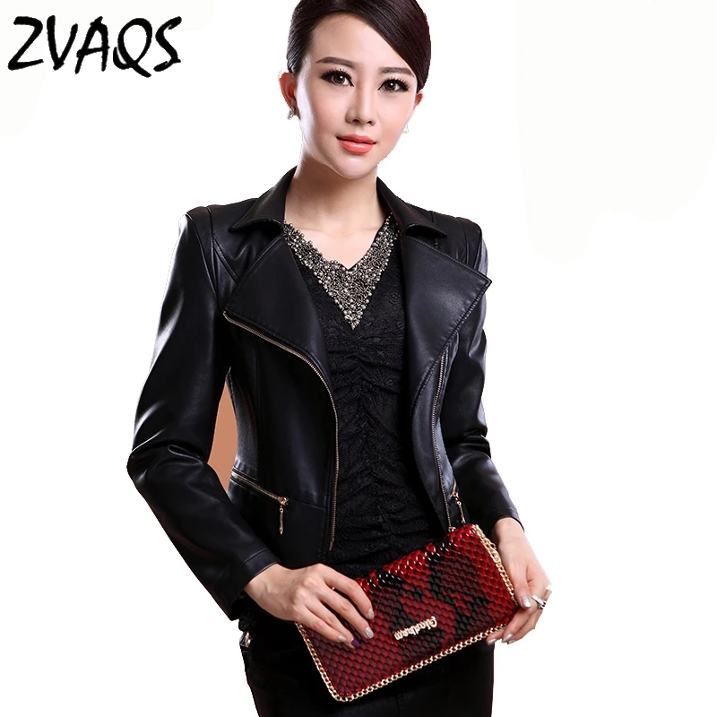 

2018 Spring New Women's Jacket Fall Short Leather Jacket High Quality Leather Women European Coat Plus Size BL0038