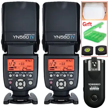 

2pcs Yongnuo YN-560 IV 2.4G Wireless Master Radio Flash Speedlite + RF-603II N Wireless Remote Trigger for Nikon