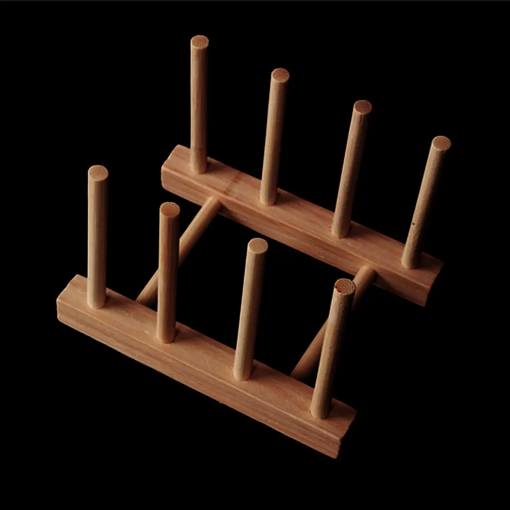 

Bamboo Dish Plate Bowl Cup Book Pot Lid Cutting Board Drying Rack Stand Drainer Storage Holder Organizer Kitchen Cabinet
