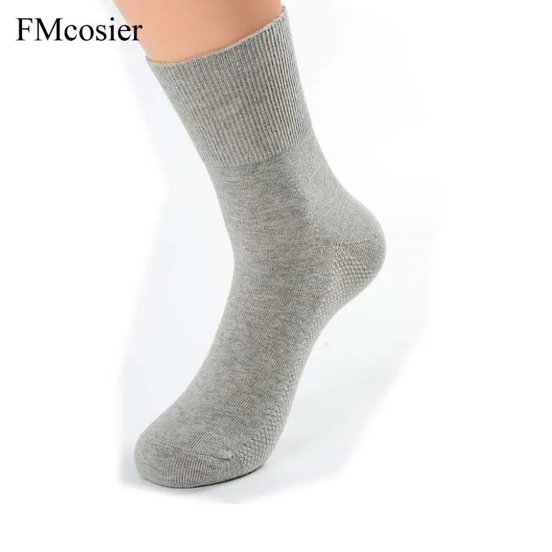 6 пар, весенние мужские хлопковые носки, высокое качество, много, свободные, одноцветные носки, 100, удобные, дышащие, мужские, meia sokken, черные, белые, серые - Цвет: GRAY