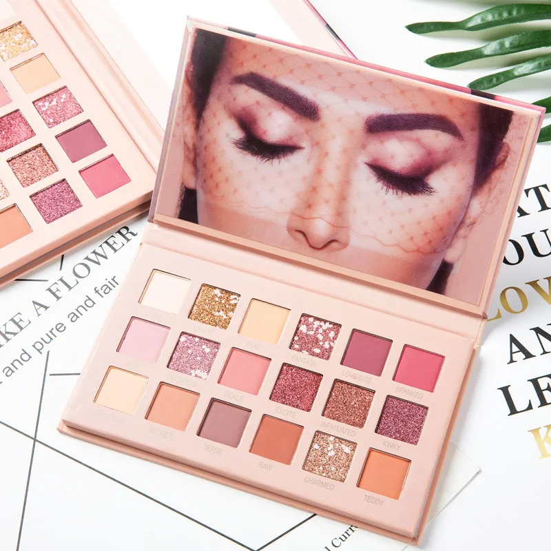 

New 18 Colors Nude Glitter Eyeshadow Matte Shimmer Palette Long Lasting Waterproof Mineral Powder Eye Shadow Makeup Cosmetic Kit
