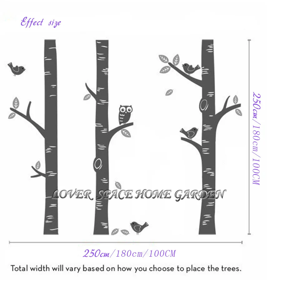 Top Owl Birds Wall Sticker 3 Birch Tree Decals Great For Top Owl Birds Wall Sticker 3 Birch Tree Decals Great For Nursery Baby Room Art Mural Vinyl Decor Stickers In From Home