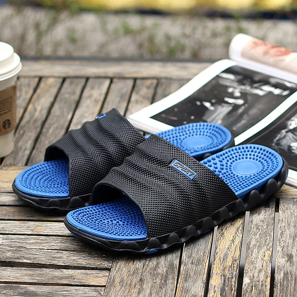 Home Sole male Casual Soft Men's Gentleman Leisure Massage Health Wear Non-slip Beach Slippers Shoes Toe Foot shoes