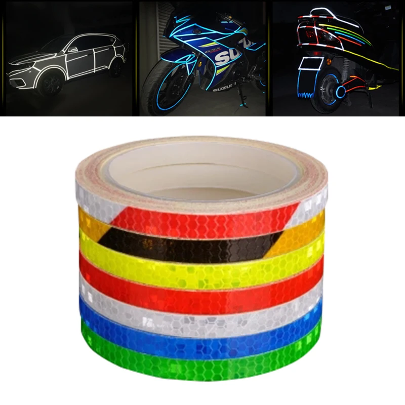 

1 cm*8 m Bicycle Reflective Tape Adhesive Warning Cycling Strip Reflective Sticker Truck Car Motorcycle Bike Safety Decal LT0096