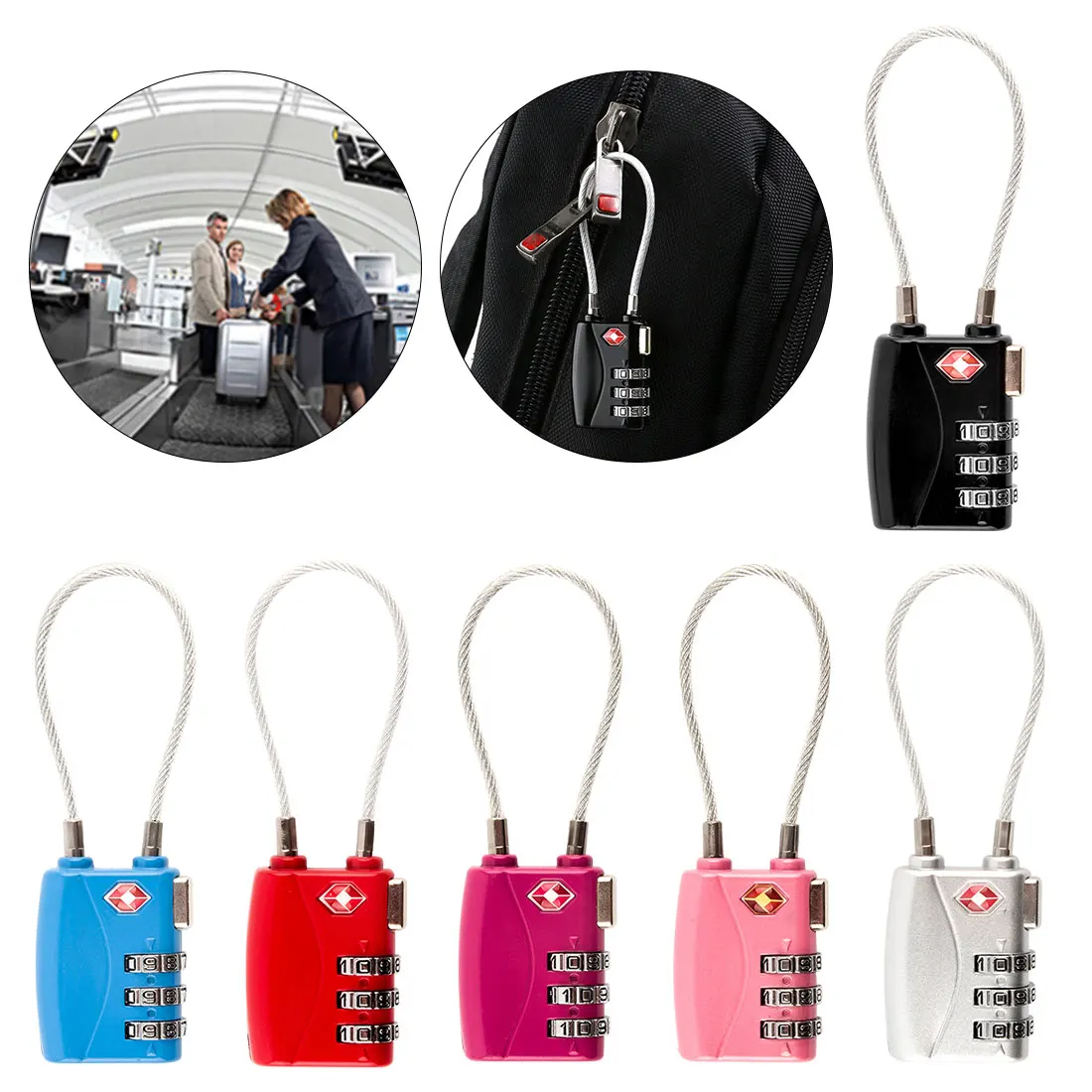 

Digit Number Combination Password Lock 3 Dial Travel Security Protect Locker Travel Lock for Luggage/Bag/Backpack/Drawer