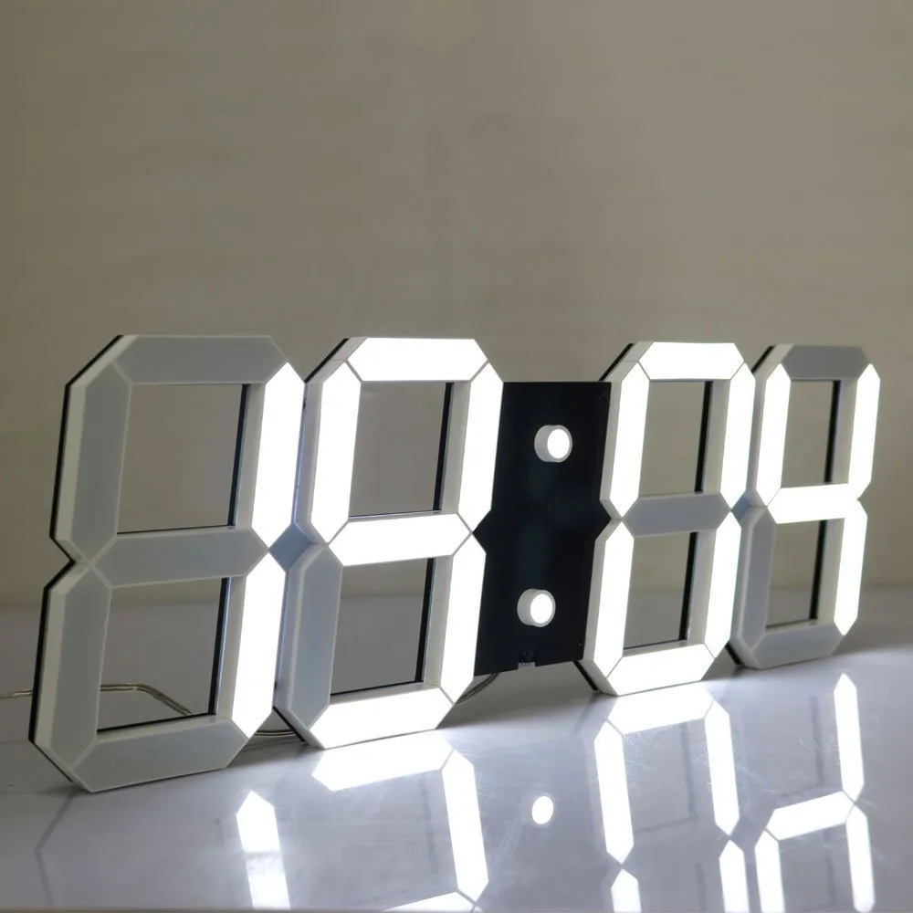 Առաջնորդված թվային պատի ժամացույց Մեծ LED ցուցիչ Հեռակառավարման Countdown Count up ժմչփ օրացուցային ամսաթվով ջերմաստիճանի 6 '' բարձր թվանշաններ