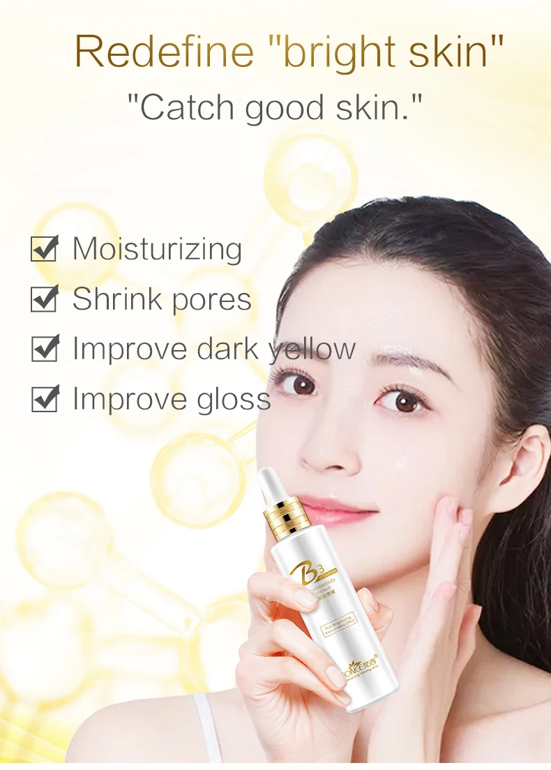 Coreia do Cuidado da Pele Clareamento da Pele Hidratação da Pele Piso do Músculo Niacinamida Solução Rosto Soro Brilho Facial Essência 40ml b3 10 da pele brilho piso Do Músculo facial essência 40ml