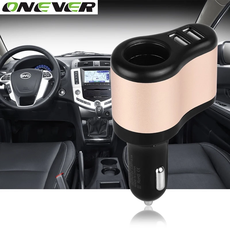 

High Quality 12V 1A & 2.1A Universal 2 Ports Dual USB One Way Car Cigarette Lighter Power Socket Charger Adapter for Phone GPS