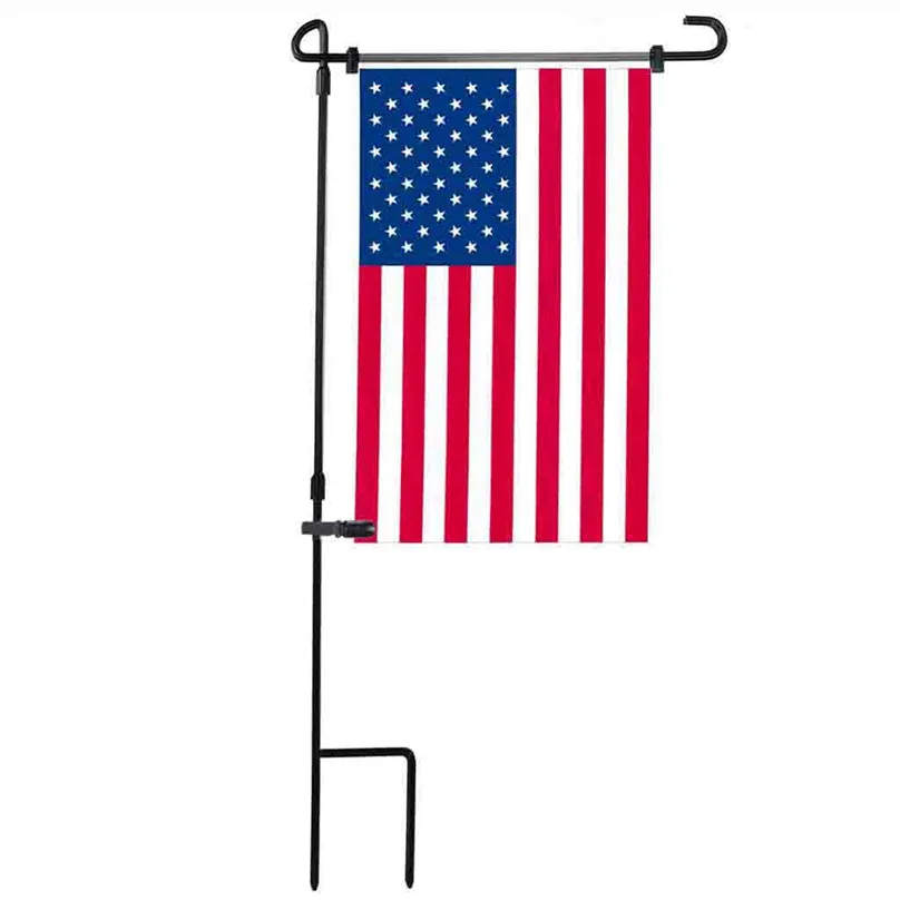 Garden Iron Flag Pole Outdoor Yard Flags Stand Holder Banner Bracket Stoppers Flags Banners Accessories #4M10 (4)