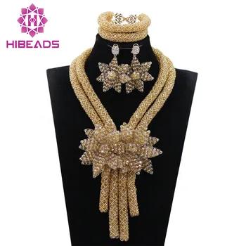 

African New Jewelry Sets Nigerian Beads Jewelry Sets Fashion Wedding Jewelry Necklace Set Free Shipping WE017