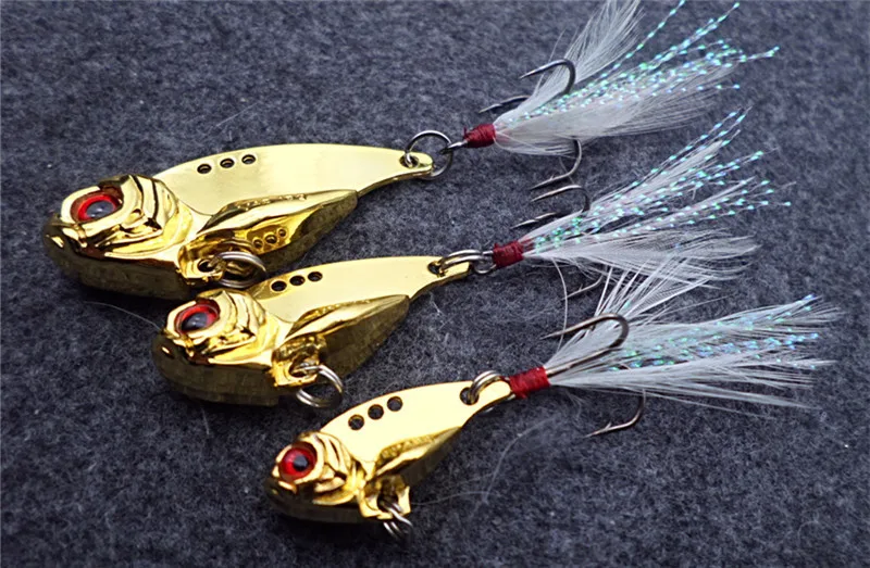 1pcs 5g/10g/15g Metal vib with Treble hooks pesca jig artificial bait spoon fishing bait cicada lure bass vib