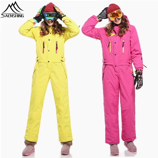 SAENSHING One Piece Ski Suit Women Mountain Skiing jacket + Snowboard Pants Female Waterproof