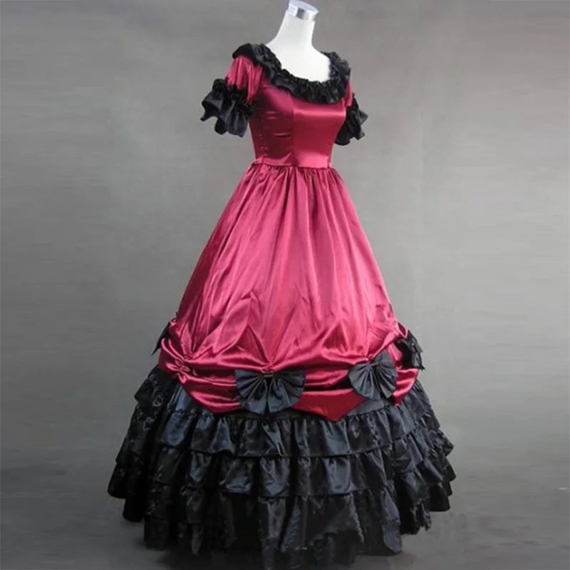 red-and-black-short-sleeves-gothic-masquerade-ball-gowns6
