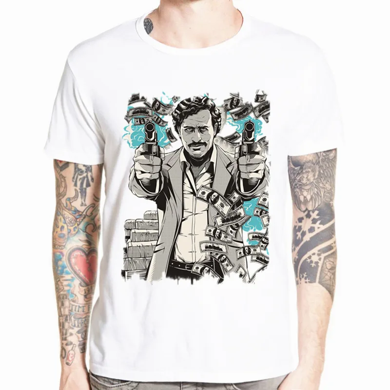 

New Men's Pablo Escobar Print T Shirt Netflix O-Neck Short Sleeves Homme Summer Casual Hipster Swag T-Shirt HCP285