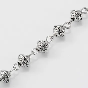 

Handmade Tibetan Style Alloy Bicone Beads Chains for Necklaces Bracelets Making jewelry, with Iron Eyepins, 39.3" F80