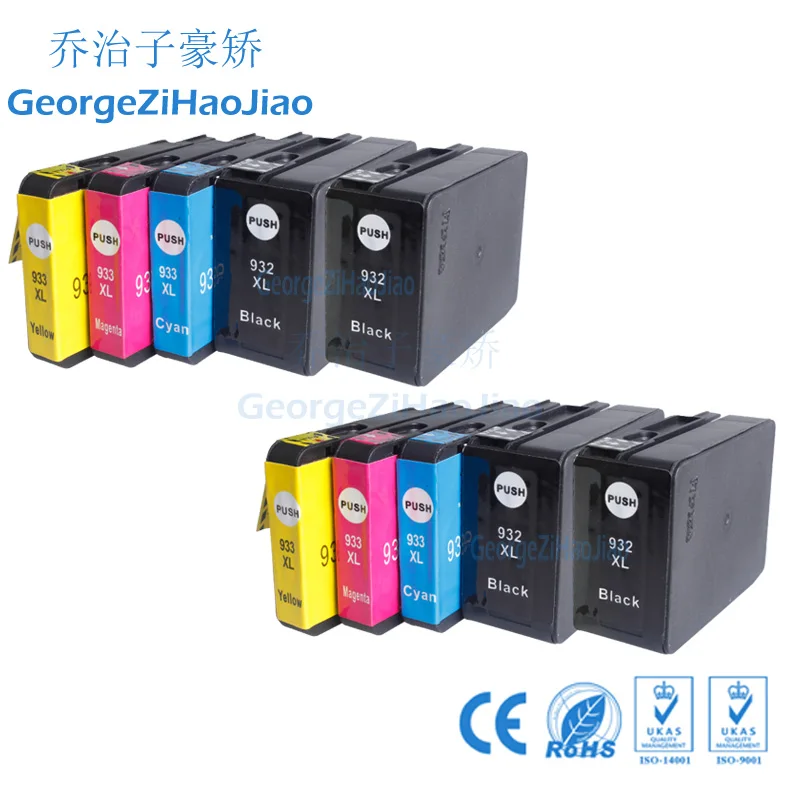 

10pcs 932Xl Compatible Ink Cartridge For HP 932 HP932 HP932XL, suit for Officejet 6100 7612 7510 7512 Printer