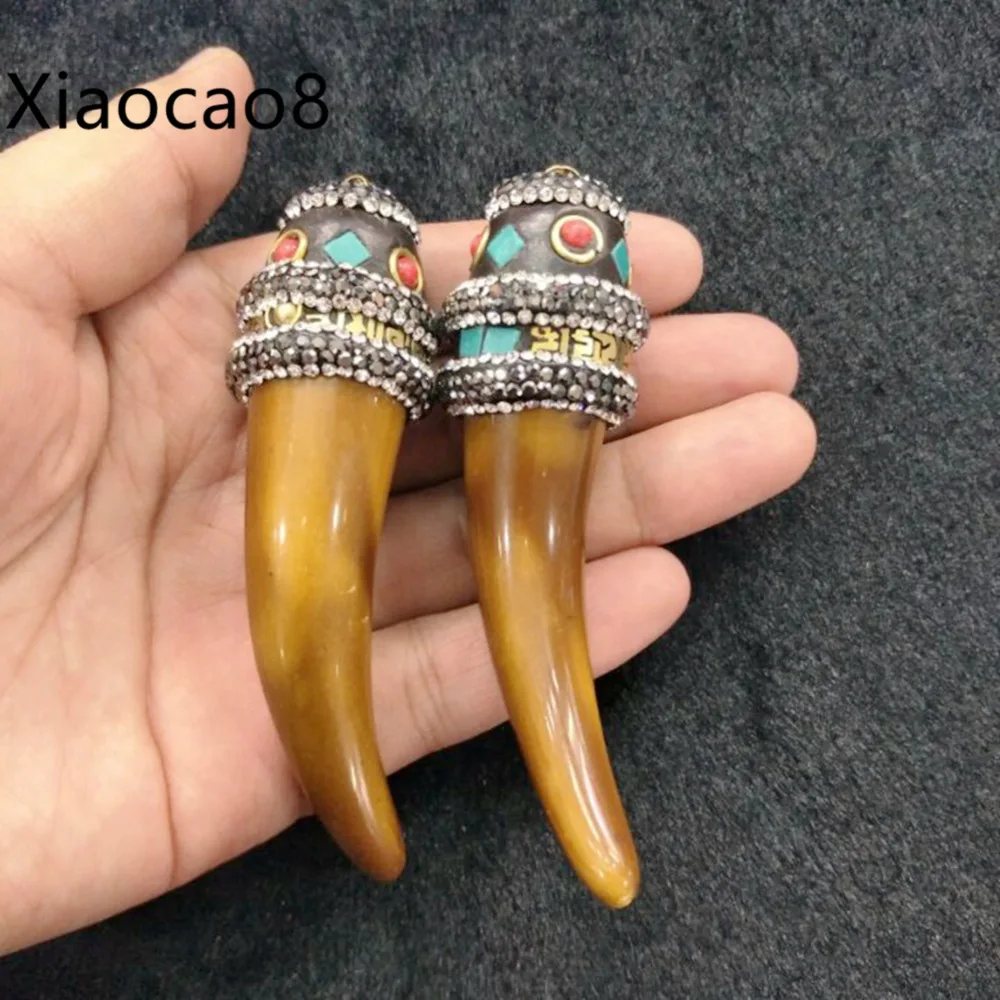 Trendy Resin Horn Pendant for Making Necklace DIY Jewelry Accessorieshorn pendantpendant for